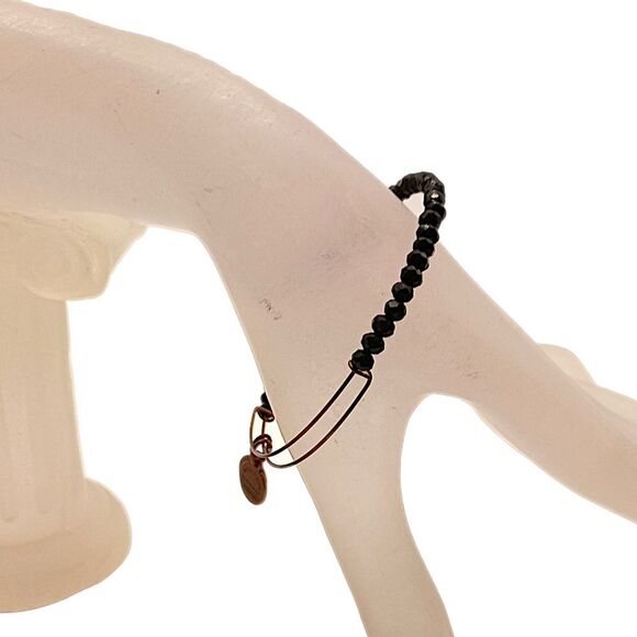 Alex And Ani Brilliance Bead Eclipse Bracelet Bangle Copper Wire Black Beads - Picture 4 of 14